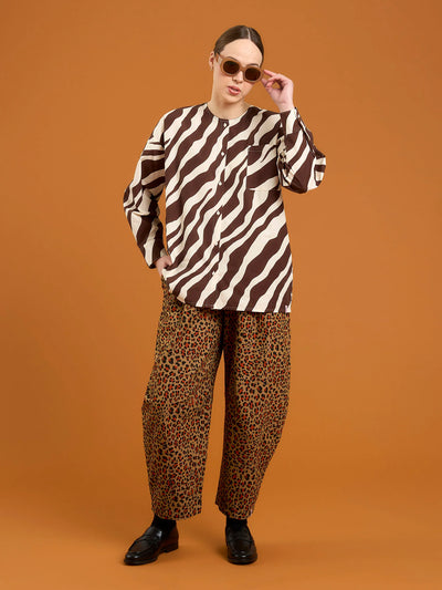 Nelly Shirt - Tiger Stripe Brown