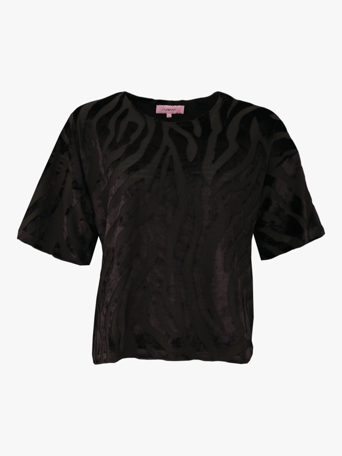 Rianna T-shirt - Tigreza Velour Black