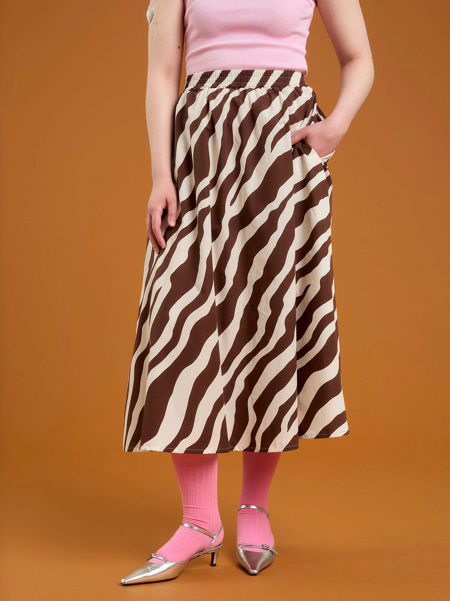 Viola Skirt - Tiger Stripe Brown