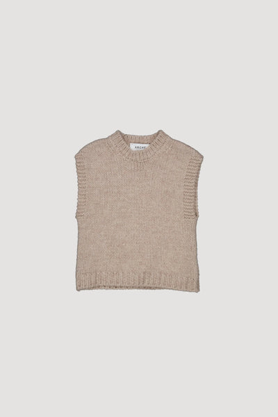 Alpaca Wool Vest - Oat