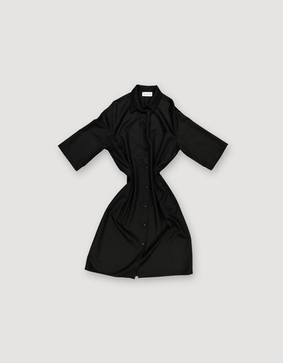 Boxy Shirt Dress - Black