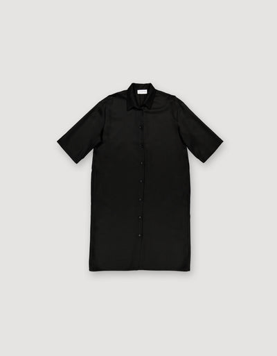Boxy Shirt Dress - Black