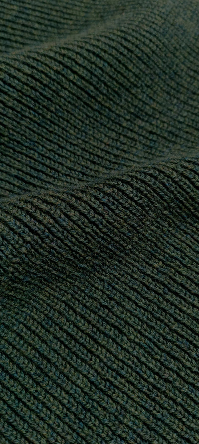 Wool Turtleneck Collar - Green Melange