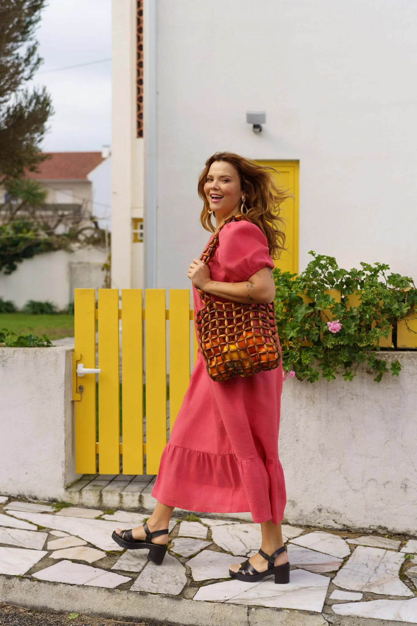 Astrid Dress - Sunset Coral