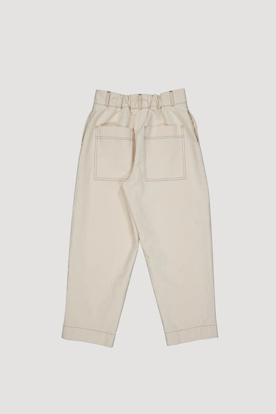 Recycled Cotton Canvas Barrel Leg Trousers