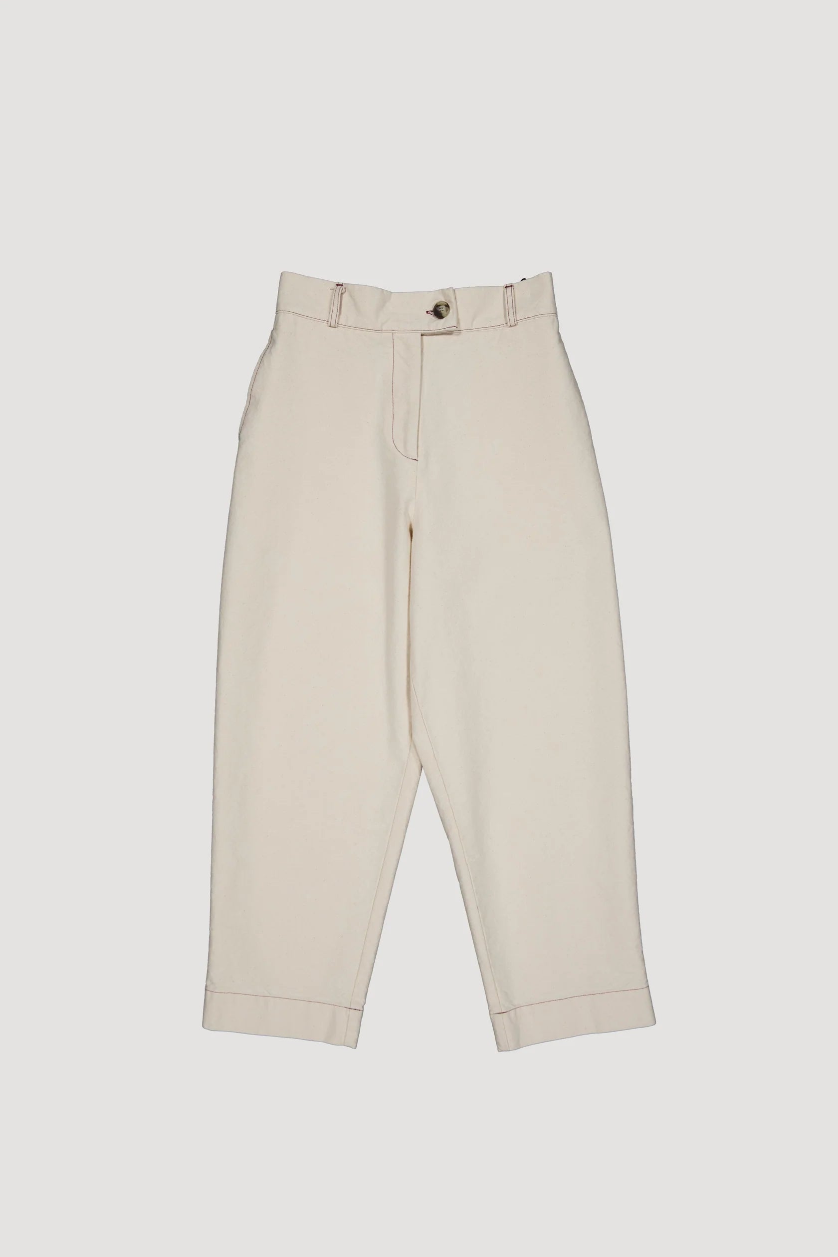 Recycled Cotton Canvas Barrel Leg Trousers