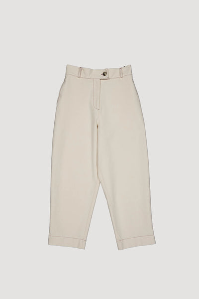 Recycled Cotton Canvas Barrel Leg Trousers