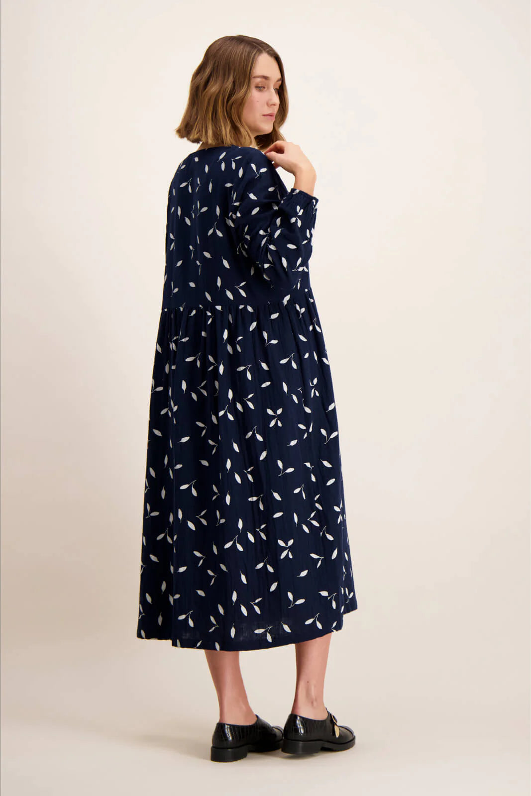 Button Dress - Indigo Wind