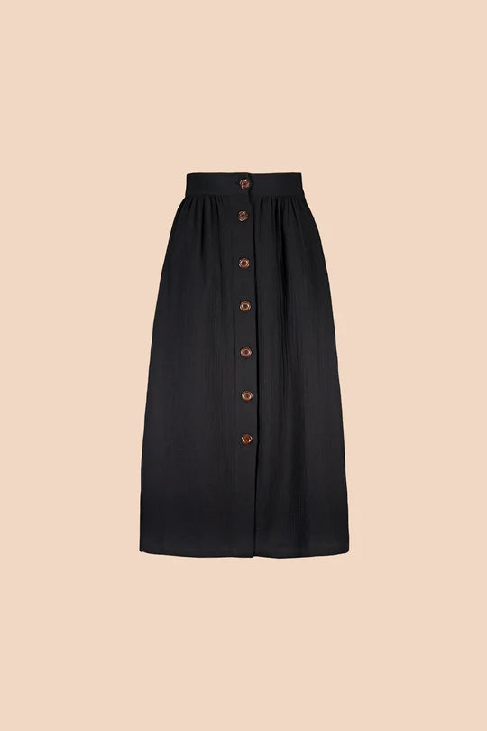 Button Skirt - Black