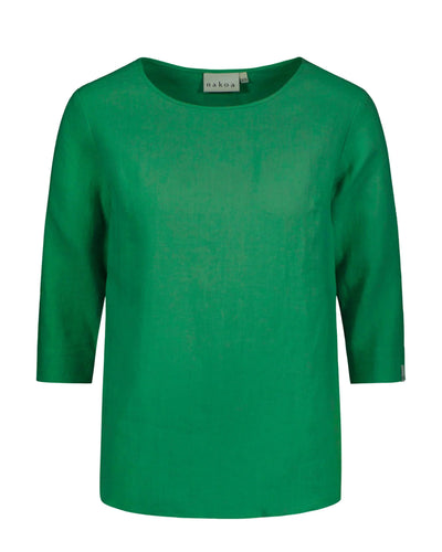 Classic Linen Blouse - Holly Green