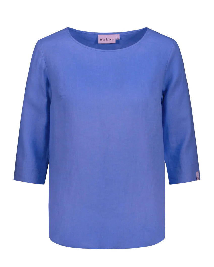 Classic Linen Blouse - Marina Blue
