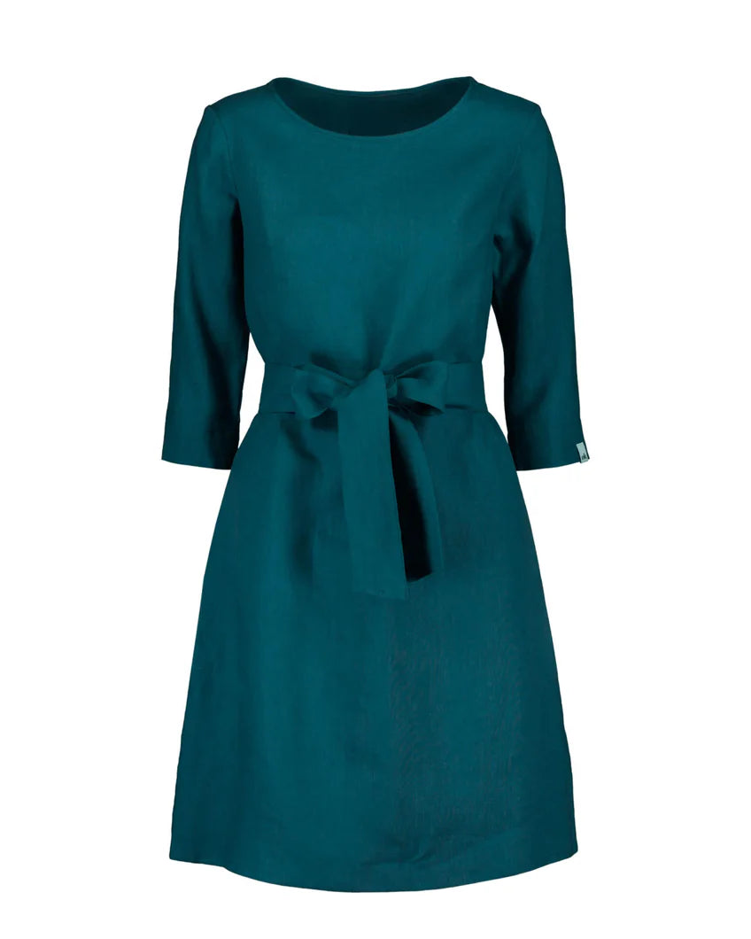 Classic Linen Dress - Chrystal Teal
