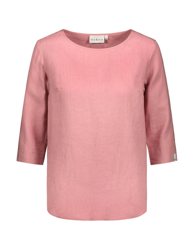 Classic Linen Blouse - Powder Pink