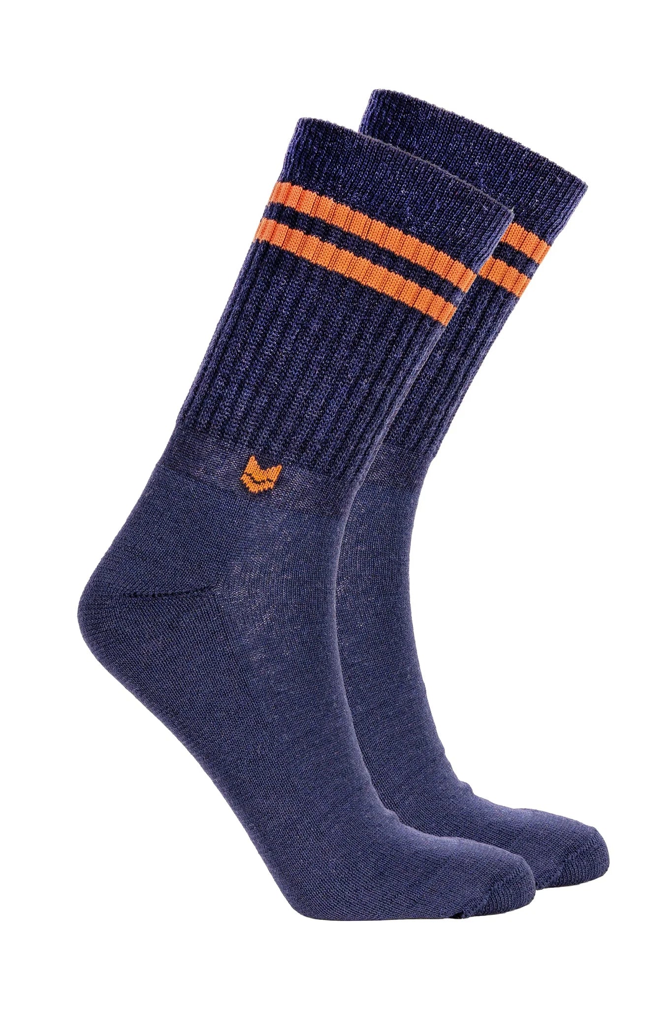 Vai-ko Crew Merino Wool Sock - Deep Blue/Caramel Brown