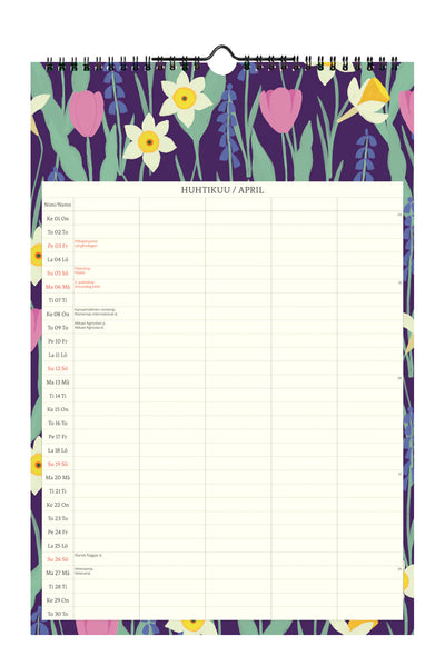 Perhekalenteri 23x34 cm 2026 Putinki Polka Paper