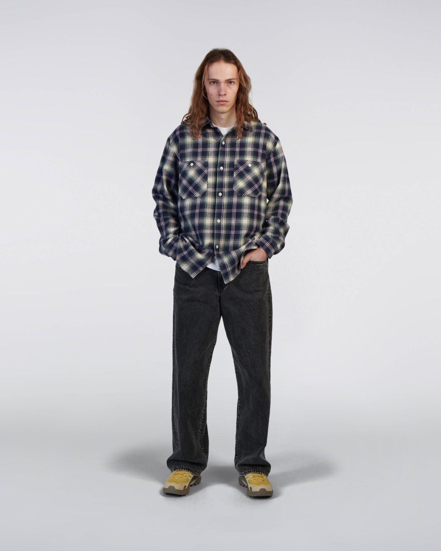 Work Shirt LS Navy/Green