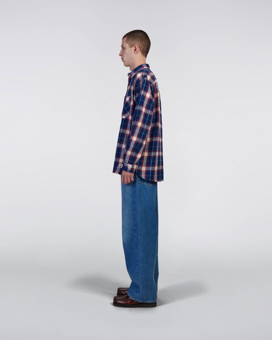 Work Shirt LS Navy/Red