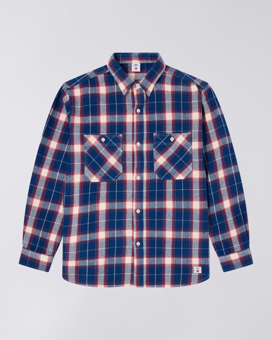 Work Shirt LS Navy/Red