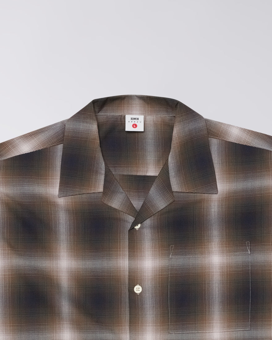 Open Collar Shirt - Brown