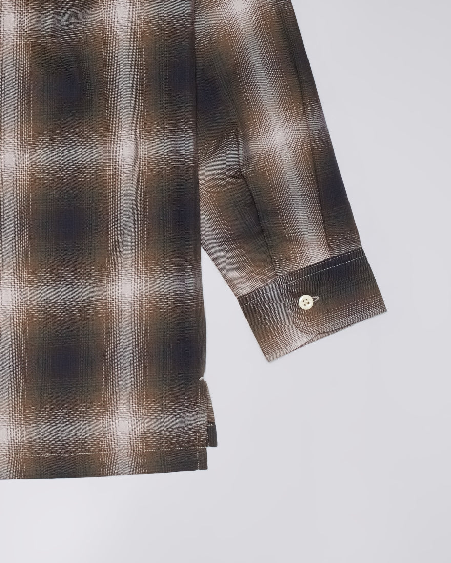 Open Collar Shirt - Brown