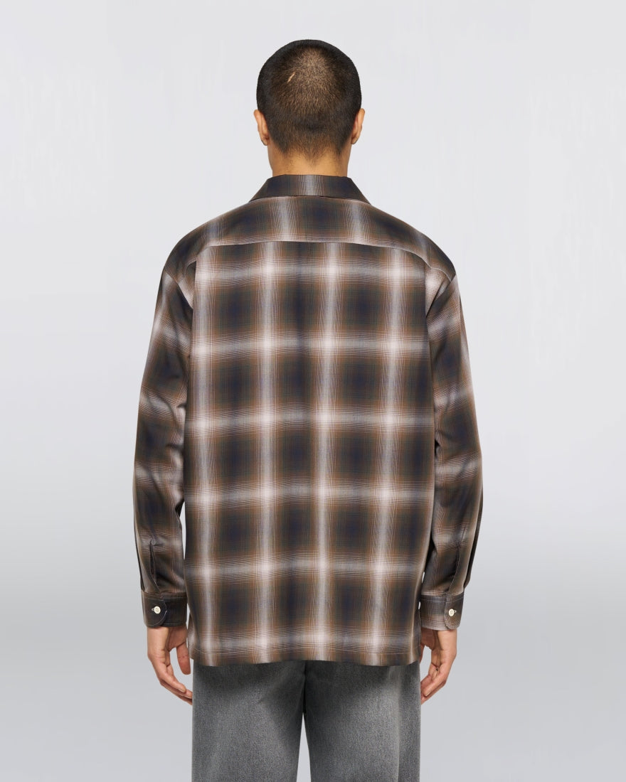 Open Collar Shirt - Brown