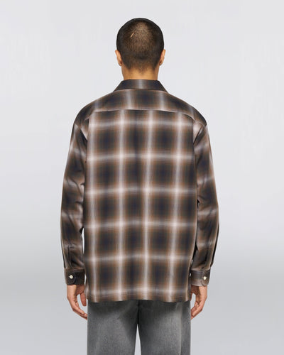 Open Collar Shirt - Brown