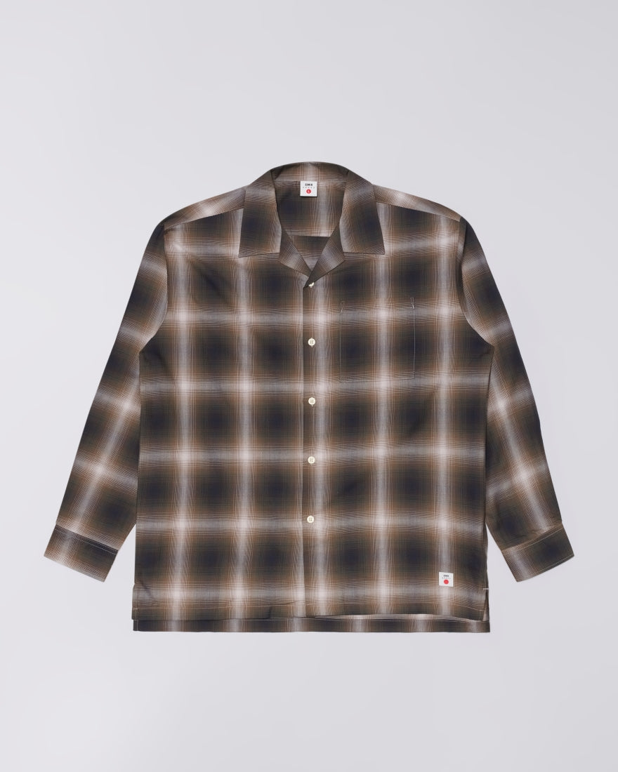 Open Collar Shirt - Brown