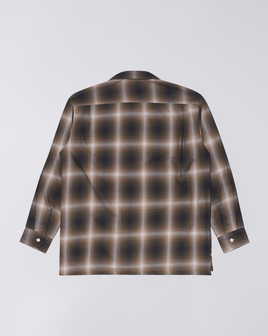 Open Collar Shirt - Brown
