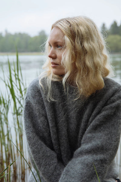 Alpaca Mohair Jumper - Dark Grey