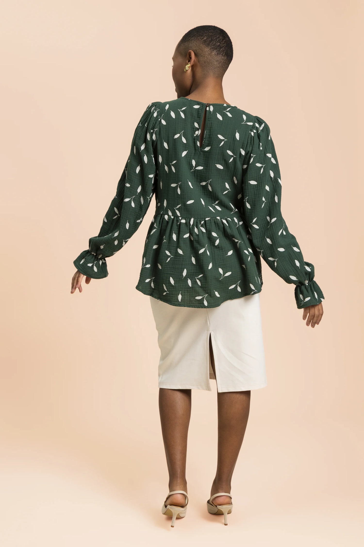Flounce Blouse - Wind Green