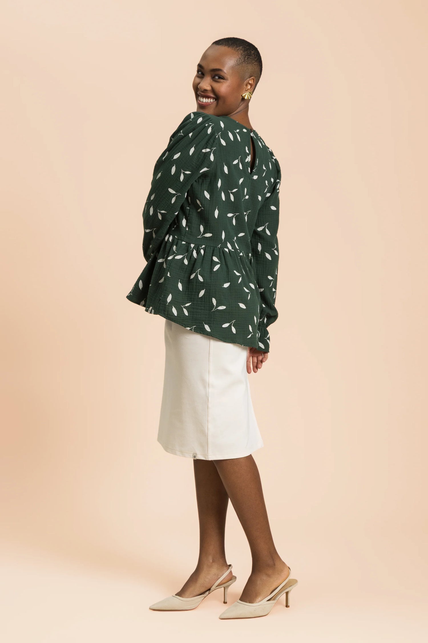 Flounce Blouse - Wind Green