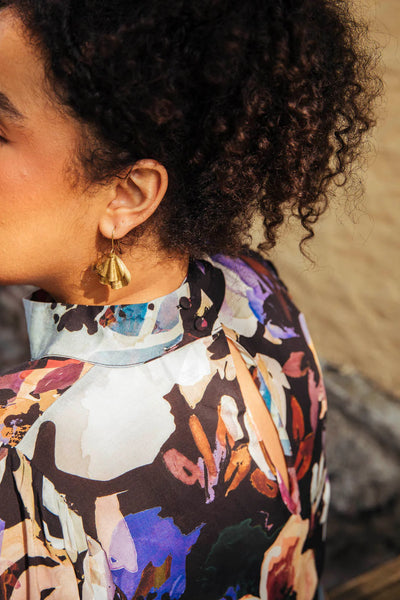 Puff Dress - Black Anemone