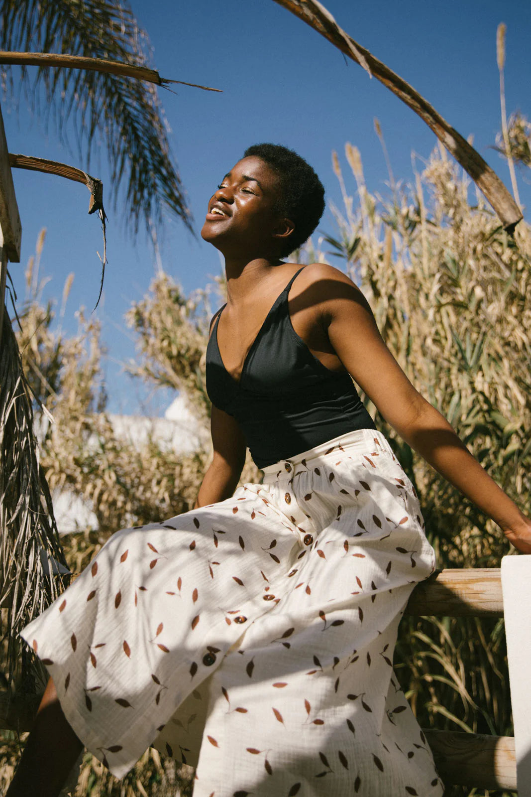 Button Skirt - Wind