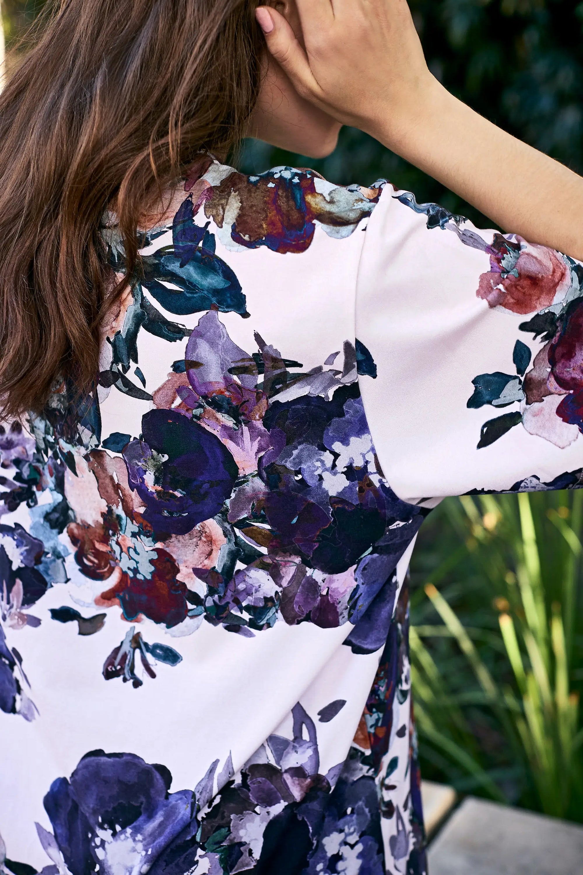 Ruffle T-shirt Dress - Roses