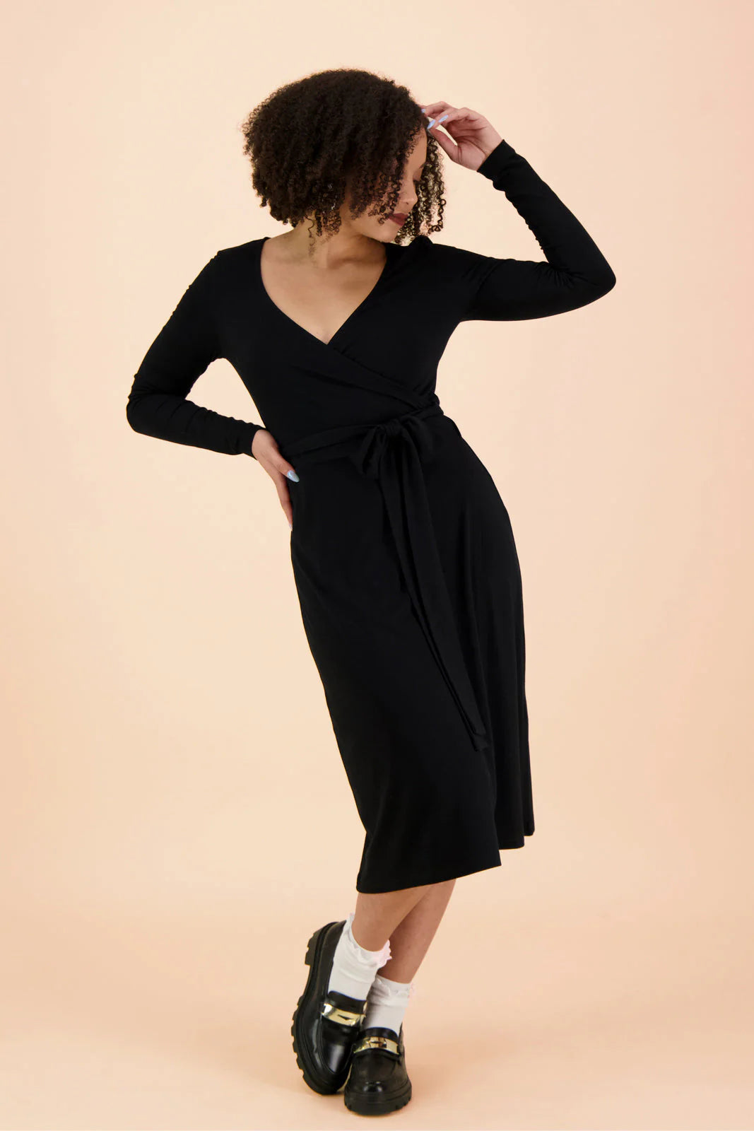 Soft Wrap Dress - Black