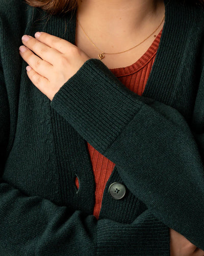 Kaste Neuletakki - Tummanvihreä