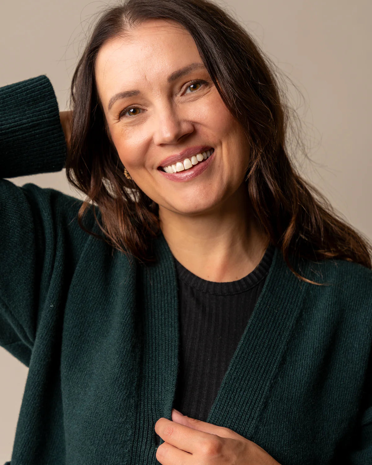 Kaste Neuletakki - Tummanvihreä