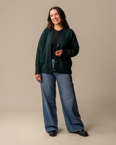 Kaste Neuletakki - Tummanvihreä