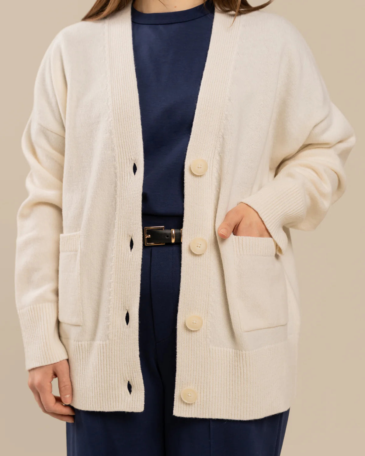 Kaste Neuletakki - Valkoinen