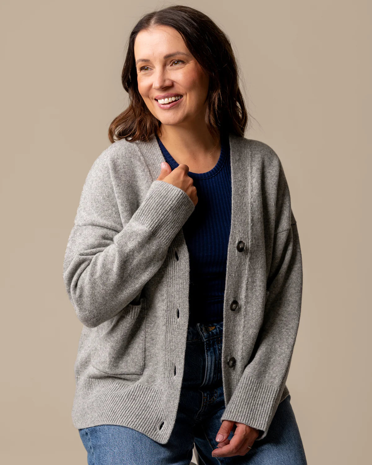 Kaste Neuletakki - Harmaa