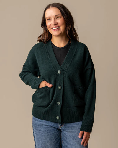 Kaste Neuletakki - Tummanvihreä