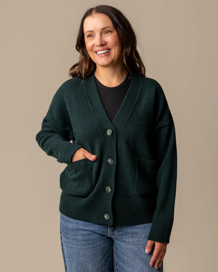 Kaste Neuletakki - Tummanvihreä