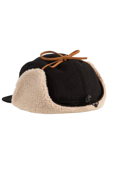 Kultakero Recycled Wool Earflap Cap - Black