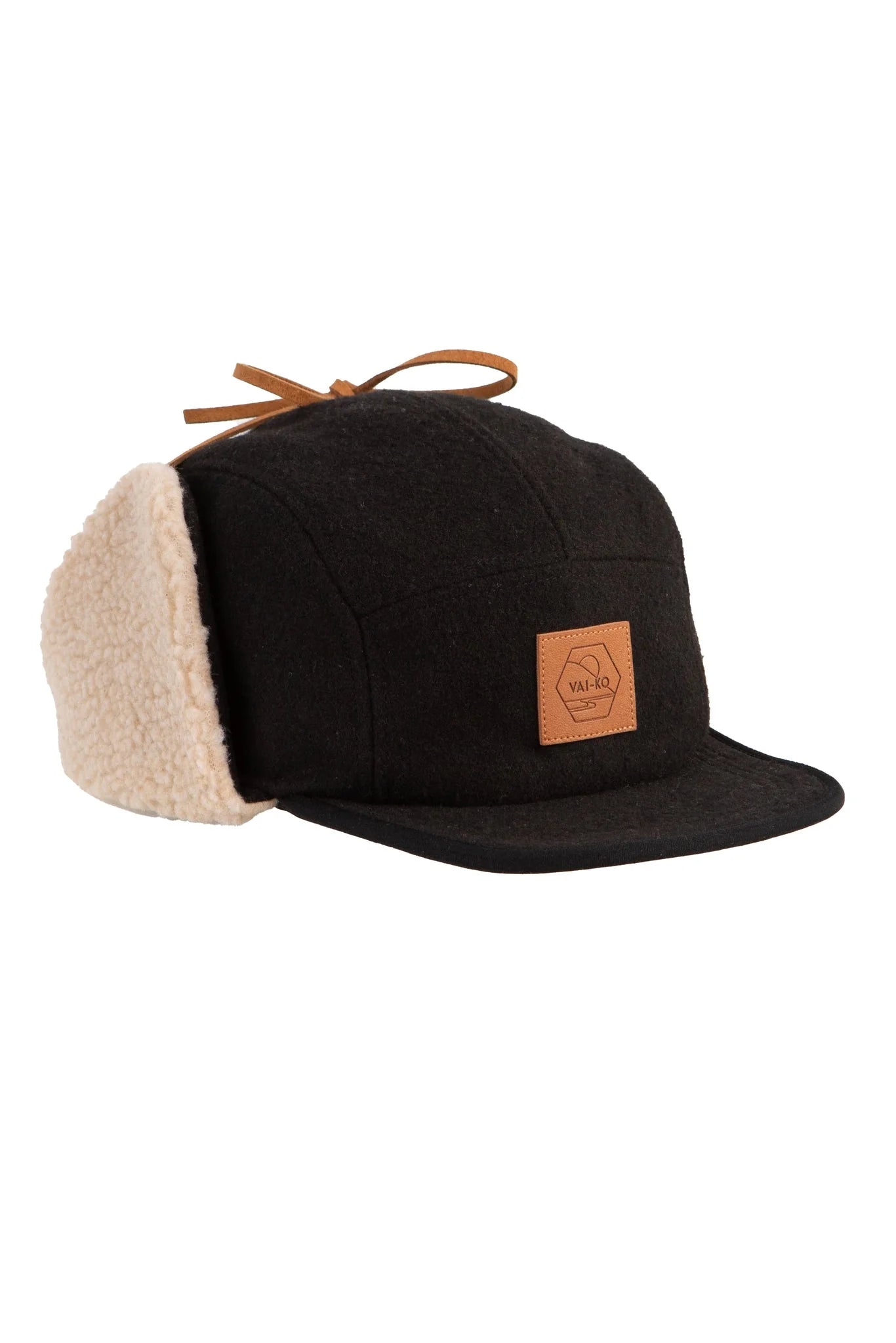 Kultakero Recycled Wool Earflap Cap - Black