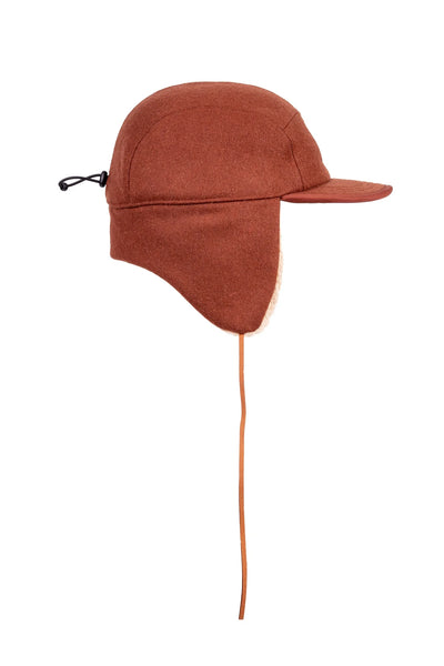 Kultakero Recycled Wool Earflap Cap - Terracotta