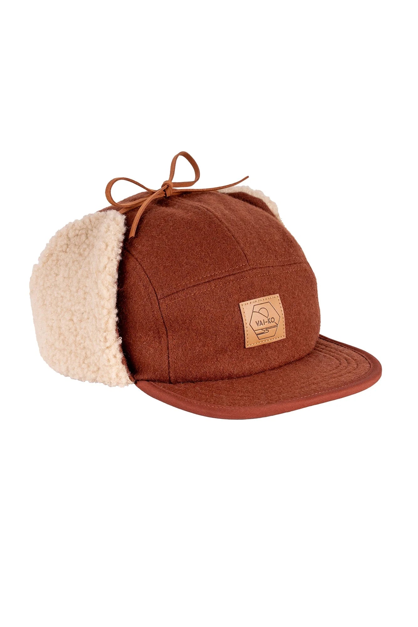 Kultakero Recycled Wool Earflap Cap - Terracotta