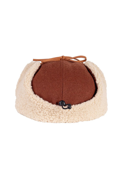 Kultakero Recycled Wool Earflap Cap - Terracotta
