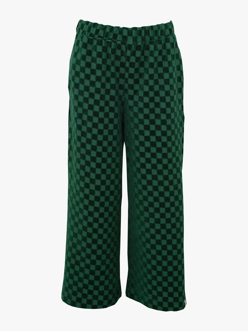 Vera Pants - Chess Velour Green