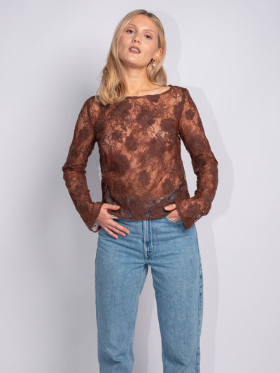 Brown Lace Blouse