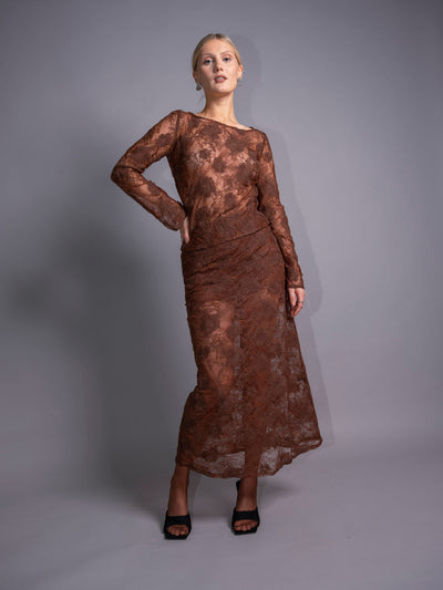 Brown Lace Skirt